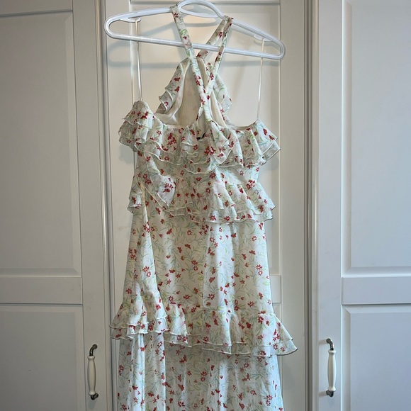 Floral midi dress in slip silhouette with tiered ruffle detailing - Picture 2 of 5